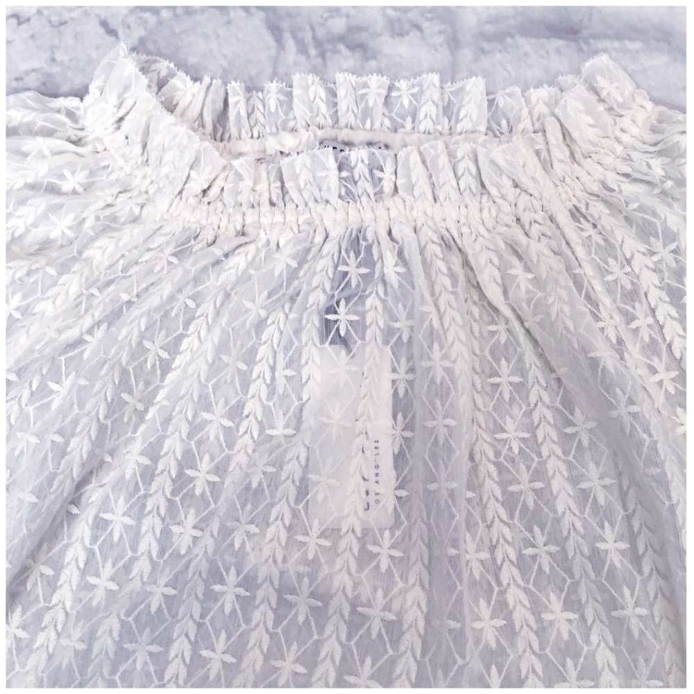 LAST ONE❗CURRENT AIR  Semi-Sheer Embroidered Top - Picture 4 of 8